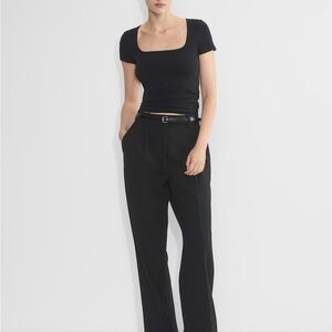 TNA Aritzia Home Stretch Ribbed Short Sleeved T Shirt